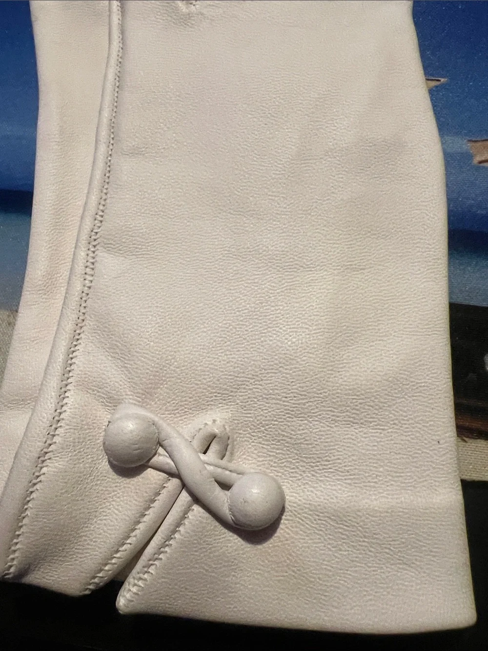 Vintage Italian, leather White Women's Dress Gloves